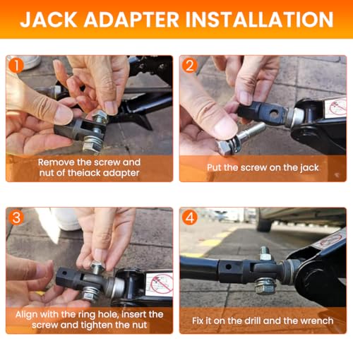 Serplex® Scissor Jack Adapter for 1/2 Inch Drive Impact Wrench or 13/16 Inch Lug Wrench, Car Scissor Jack Adapter for Ring Or Double Hole Scissor Jacks, Power Drill Scissors Connector for Car RV - Image 3