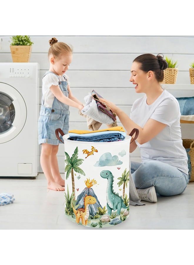 FXOCSHE Dinosaurs Baby Laundry Hamper,Collapsible canvas laundry basket,Dinosaur Baskets for Boys,Dragon dirty clothes basket,Baby Room decor(Roaring dinosaur) - Image 5