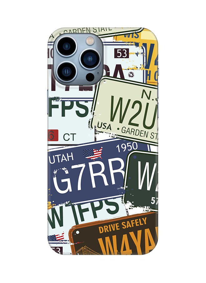 Stylizedd - Case for Apple iPhone 14 Pro Max Slim Snap Classic Series Mobile Cover Hard PC Shield Matte Finish Print - Number Plates - Image 1