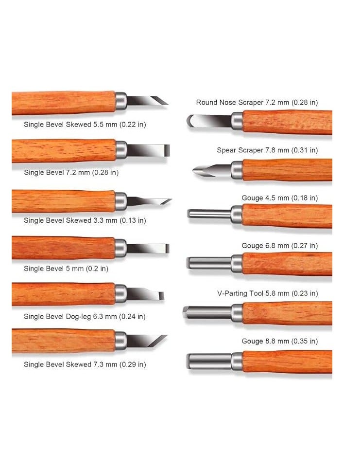 PROMASS Wood Carving Tools Set, Pumpkin Carving Kit, 12 PCS Wood Carving Kit for DIY Sculpture Carpenter Experts & Beginners, Relief Tools for Wood Blocks, Basswood, Softwoods  - Image 4