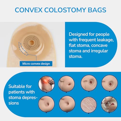 Heagimed 15PCS 2-Piece Colostomy Bags, Colostomy Supplies, 45 mm Deep Convex Ostomy Bags for Retracted Stomas, Drainable Ostomy Pouch for Ileostomy Stoma Care (10 x Ostomy Bag+5 x Barrier+2 x Clamps) - Image 3