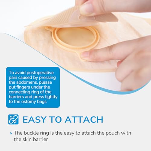 Heagimed 15PCS 2-Piece Colostomy Bags, Colostomy Supplies, 45 mm Deep Convex Ostomy Bags for Retracted Stomas, Drainable Ostomy Pouch for Ileostomy Stoma Care (10 x Ostomy Bag+5 x Barrier+2 x Clamps) - Image 4