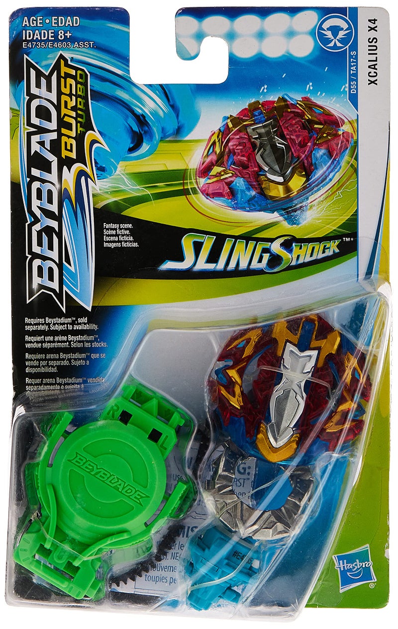 بي بليد Beyblade Burst Turbo Slingshock Xcalius X4 Starter Pack - Contling Top and Right/Left -Spin Age 8+ - Image 1