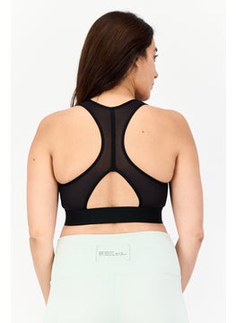 Adidas Kids Girl Brand Logo Padded Sports Bra, Black  - Image 3