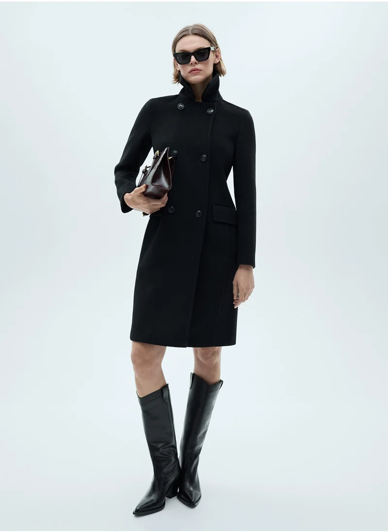 MANGO Shadow Button Detailed Coat