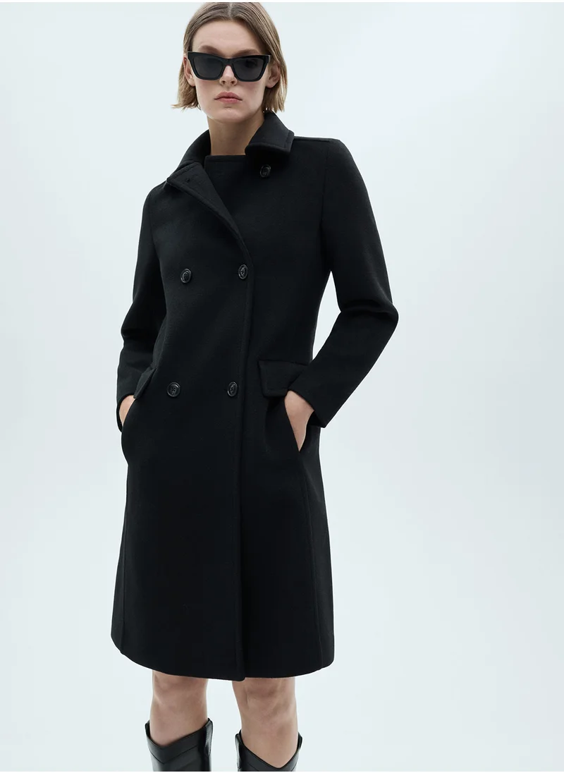 MANGO Shadow Button Detailed Coat