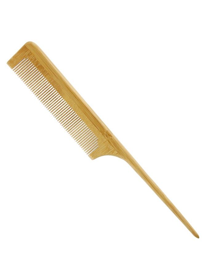 MRD Bamboo Rat Tail Comb Natural Bamboo Hair Tool With Fine Teeth For Teasing Strands & Post Styling Mrd Antistatic Natural Curly Hair For Womens And Men - Image 1