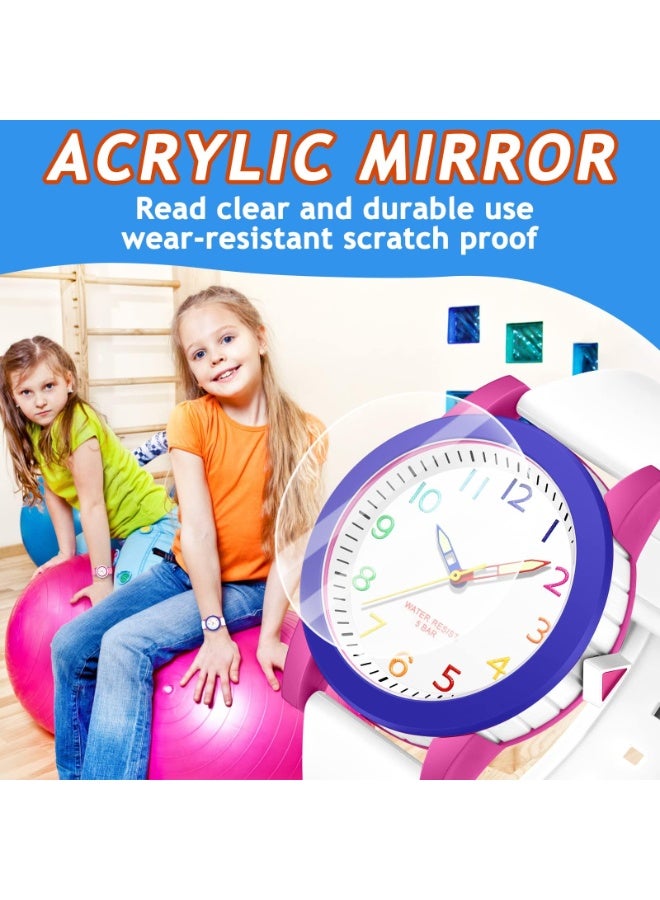 Kids Analog Watch for Girls Kids Teens, Minimalist Color Matching Analog Wrist Watch for Girls, 5ATM Waterproof Analog Watch with Soft Band, Easy to Read for Girl Aged 8-15 Birthday Gift - Image 2