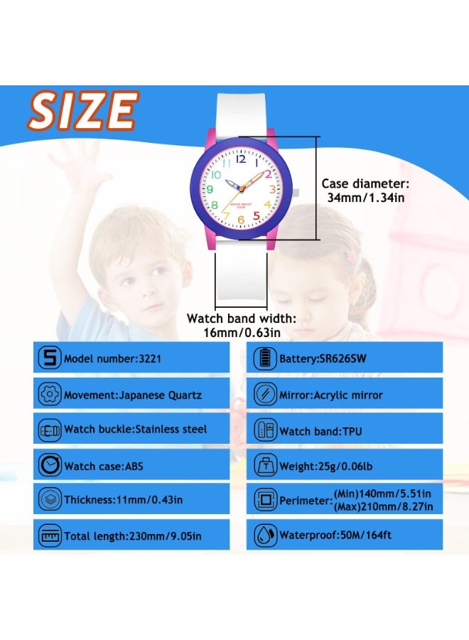 Kids Analog Watch for Girls Kids Teens, Minimalist Color Matching Analog Wrist Watch for Girls, 5ATM Waterproof Analog Watch with Soft Band, Easy to Read for Girl Aged 8-15 Birthday Gift - Image 5