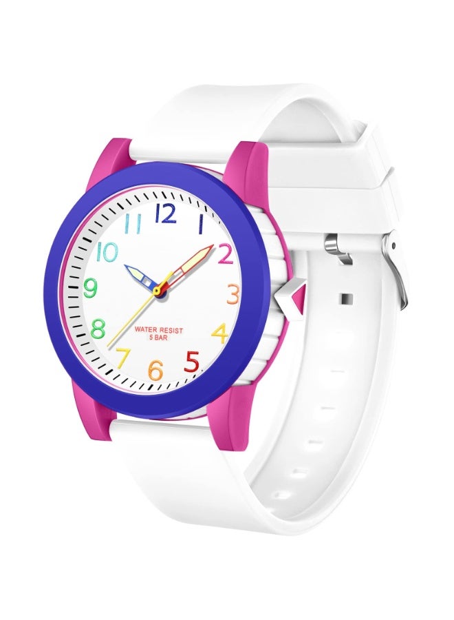 Kids Analog Watch for Girls Kids Teens, Minimalist Color Matching Analog Wrist Watch for Girls, 5ATM Waterproof Analog Watch with Soft Band, Easy to Read for Girl Aged 8-15 Birthday Gift - Image 1