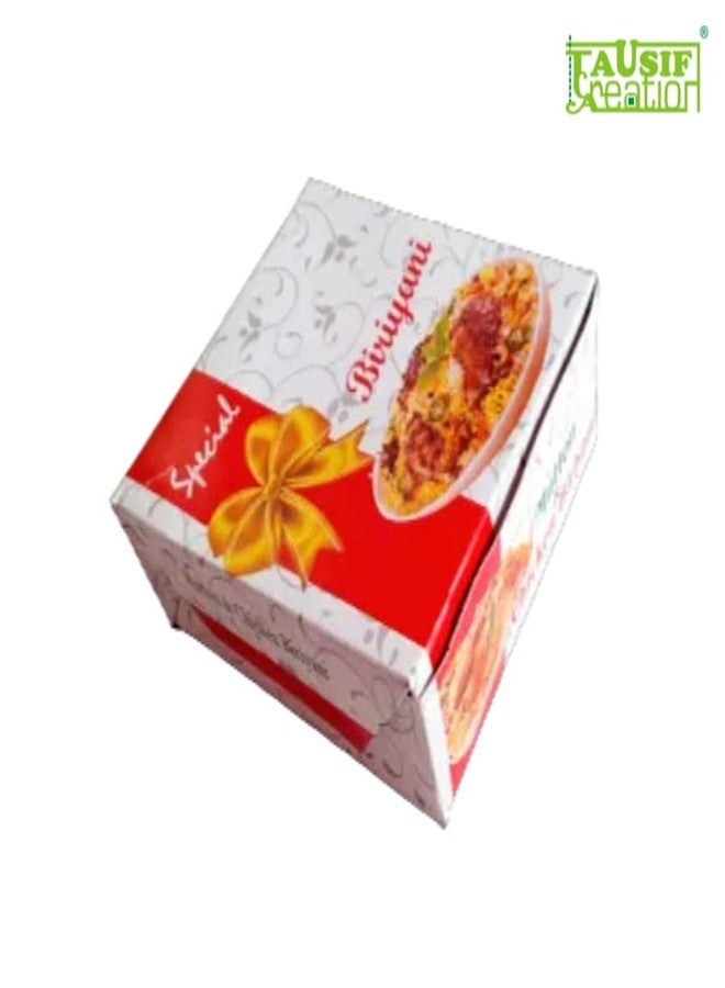 Tausif Creation® Fancy Printed Square Paper Boxes DIY (5x4.5x2 inch) For Parcel/Take Away/Food Distribution In Any Occasion As Wedding/Birthday/Anniversary And Party Supplies (Pack of 50 Pc) - Image 5