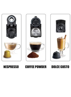KLIKONIX 3 In 1 Multifunction Espresso Capsule Coffee Machine For Nespresso Dolce Gusto And Coffee Powder | Auto Shut Off 1450W 600ML Black  - Image 2