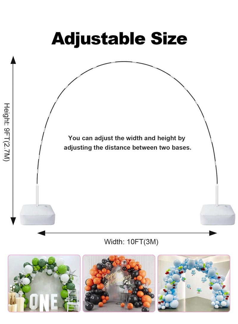أوربازار مجموعة قوس البالونات للحفلات، مجموعات بالونات حفلات للأطفال، حامل قوس بالونات قابل لإعادة الاستخدام وقابل للتعديل بطول 10 أقدام مع قاعدتين قابلتين للتعبئة بالماء و50 مشبك بالونات وقضيب ألياف قابل للانحناء لحفلات الزفاف والتخرج وأعياد الميلاد - Image 3