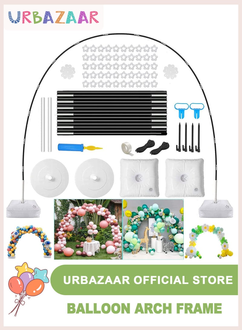 أوربازار مجموعة قوس البالونات للحفلات، مجموعات بالونات حفلات للأطفال، حامل قوس بالونات قابل لإعادة الاستخدام وقابل للتعديل بطول 10 أقدام مع قاعدتين قابلتين للتعبئة بالماء و50 مشبك بالونات وقضيب ألياف قابل للانحناء لحفلات الزفاف والتخرج وأعياد الميلاد - Image 1