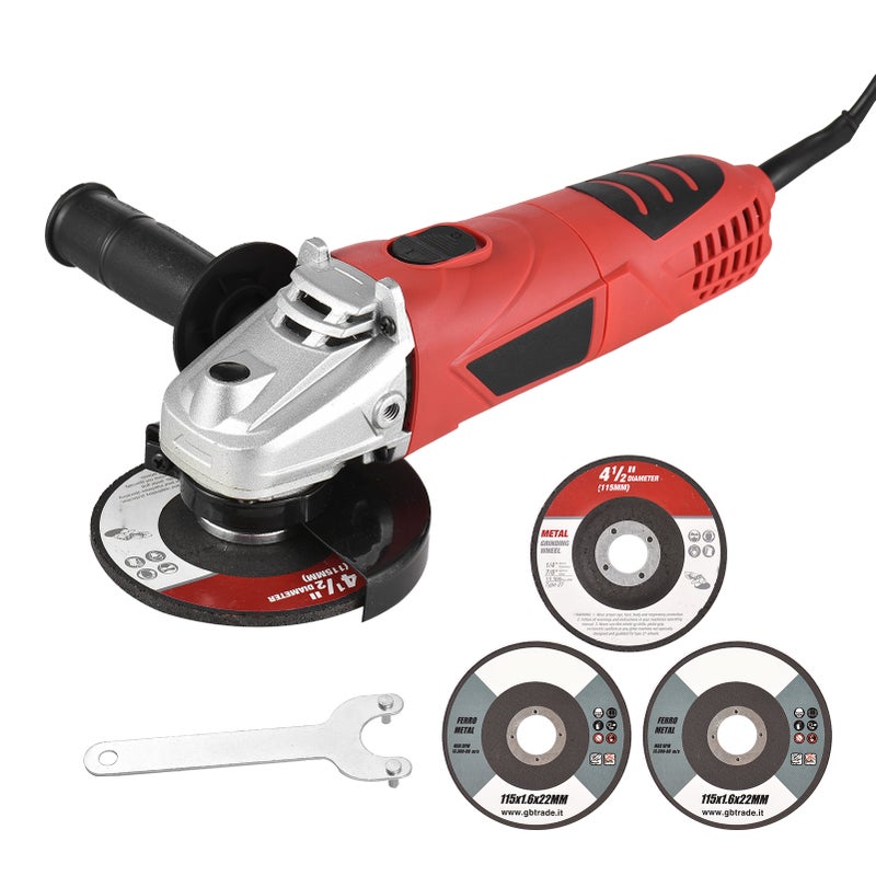 Angle Grinder: 6-Amp 720W 11000RPM Powerful Electric Grinder - Convenient Operation Ergonomic Design Corded Angle Grinder for Professional Cutting Grinding Applications - Image 1