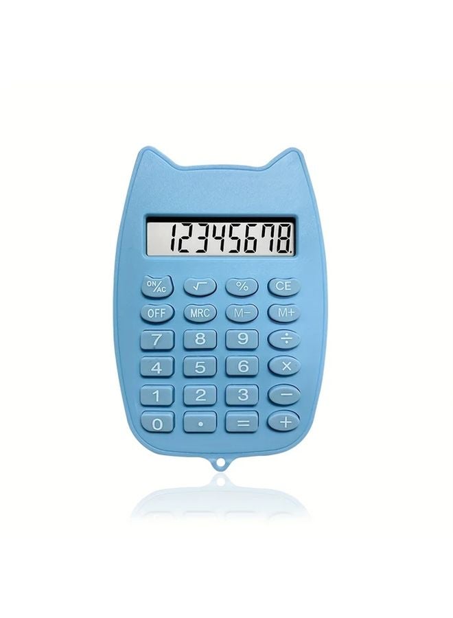 Blue Mini Cat Shaped Calculator With Soft Chewable Buttons Relax Healing System - Image 1