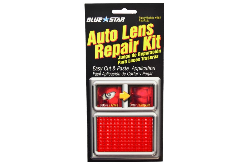 Blue Star طقم إصلاح عدسات السيارات بنمط شبكة النجمة الزرقاء (أحمر) - Image 2