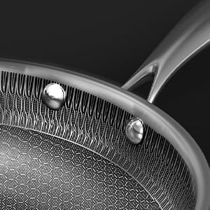 TRADY Stainless Steel TriPly Frying Pan with Long Handle Honeycomb NonStick Pan Stay Cool Dishwasher and Oven Safe Suitable for All Hob Types for Cooking Frying Serving Sliver - Image 3