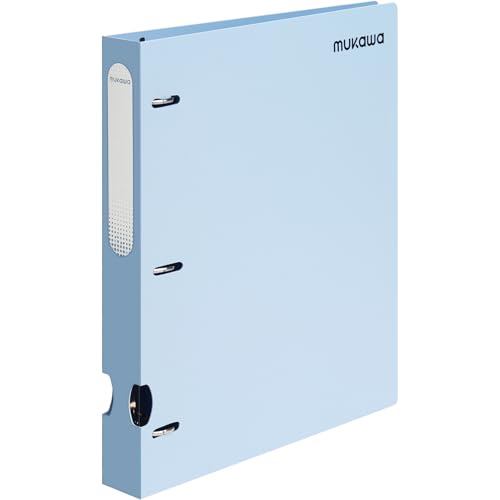 MUKAWA 1 Inch 3 Ring Binder, D-Ring Binder Holds 250 Sheets, PP Cover with Writable Spine Label, Lay-Flat Design, Letter Size 8.5x11, Lightweight for School, Office & Home Organization, 1 Pack, Blue - Image 1