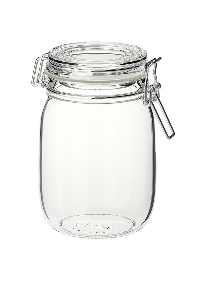 زبون برطمان مع غطاء، زجاج شفاف، 1 لتر - Image 1