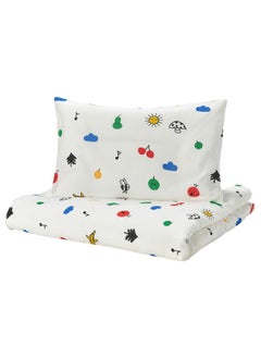 Zaboon Duvet Cover 1 Pillowcase For Cot, Multicolour, 110X125/35X55 Cm  - Image 1