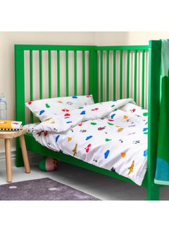 Zaboon Duvet Cover 1 Pillowcase For Cot, Multicolour, 110X125/35X55 Cm  - Image 4