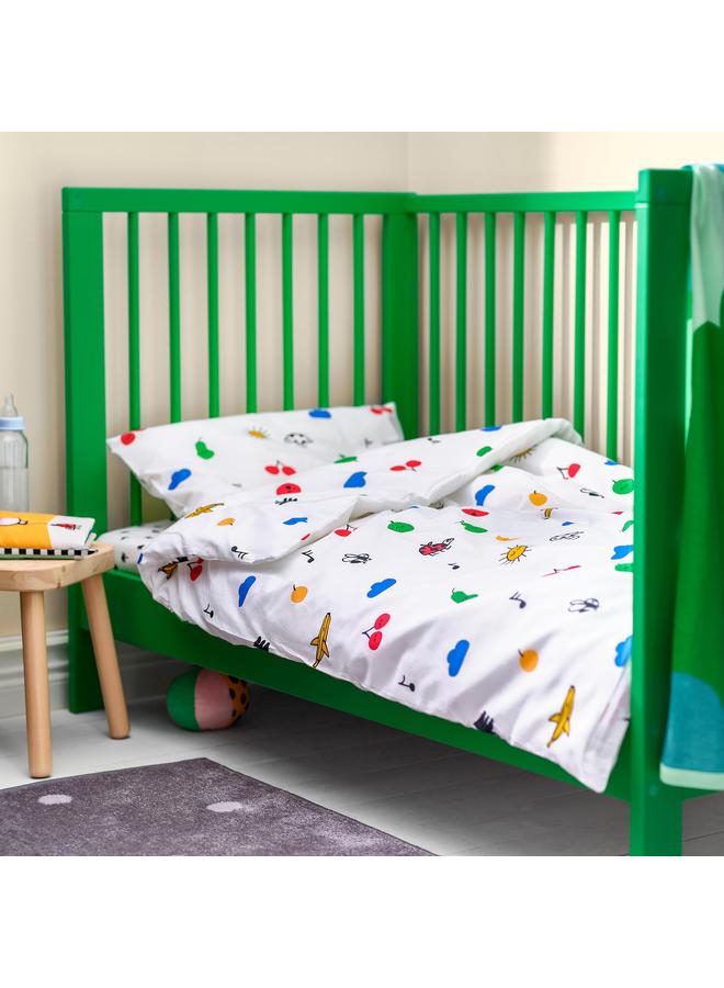 Zaboon Duvet Cover 1 Pillowcase For Cot, Multicolour, 110X125/35X55 Cm - Image 4