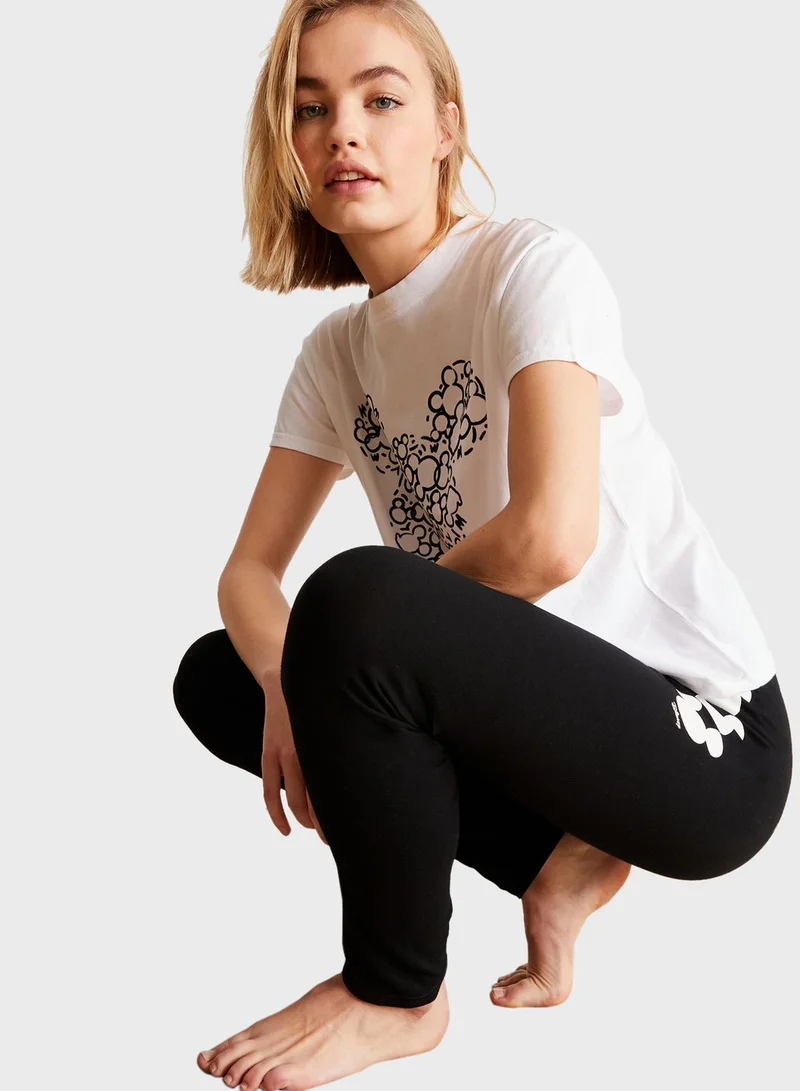 UNDIZ Mickey Mouse Printed Leggings