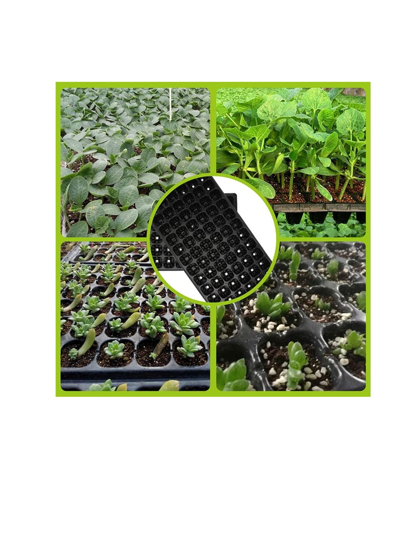 Generic 10 Pack Starter Kit, 72 Cell Seedling Trays Gardening Germination Trays with Drain Holes Plant Growing Trays Nursery Pots Plug Trays Mini Propagator  - Image 2