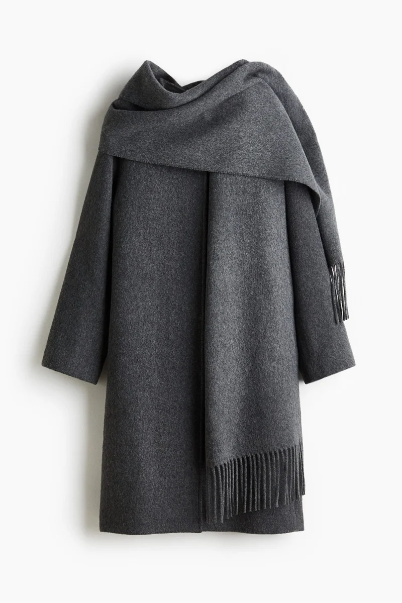 H&M Wool-blend coat with scarf