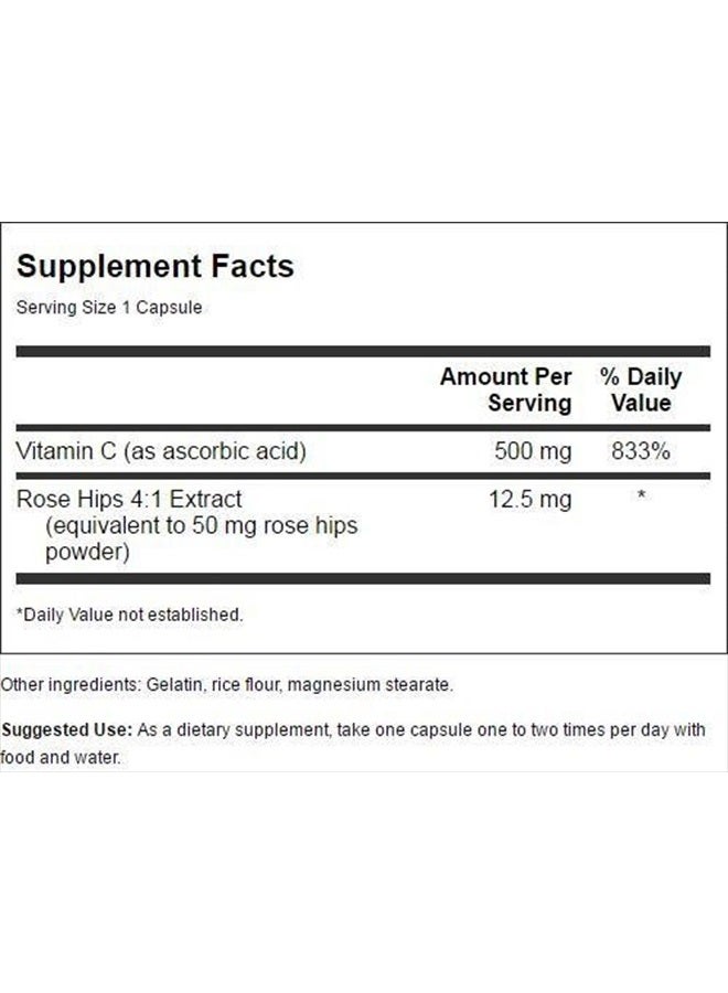 SWANSON Vitamin C with Rose Hips 500 Milligrams 400 Capsules - Image 2
