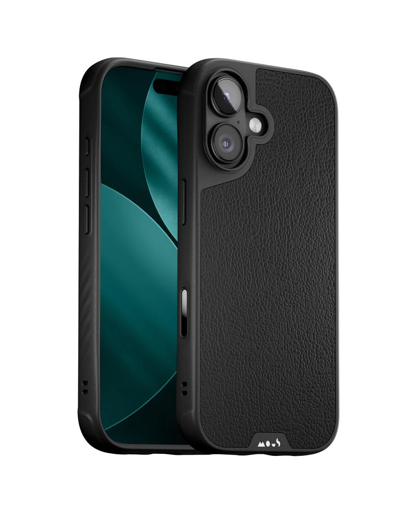 Mous for iPhone 17 Case, Compatible with MagSafe - Limitless - Protective Black Leather Cover for iPhone 17 - Shockproof, Full Camera Protection, Anti-Scratch Back, Black - Image 1