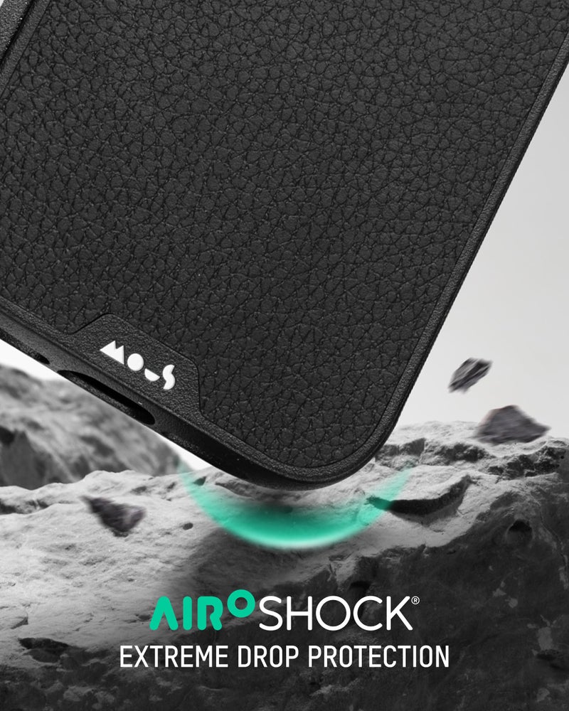 Mous for iPhone 17 Case, Compatible with MagSafe - Limitless - Protective Black Leather Cover for iPhone 17 - Shockproof, Full Camera Protection, Anti-Scratch Back, Black - Image 2