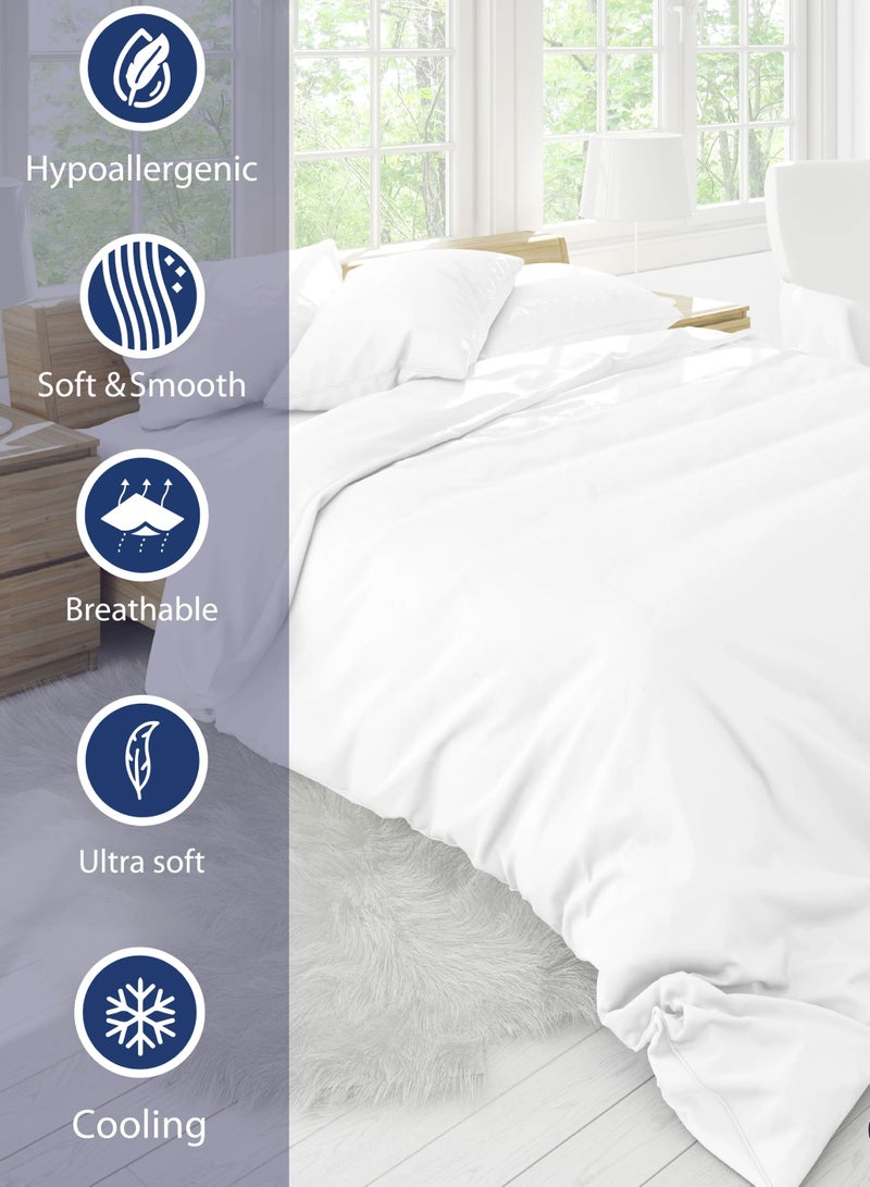 DrSleeep DrSleeep Duvet Cover + 2 pillow case 100% Viscose Derived from Bamboo Super King Light Grey  - Image 2