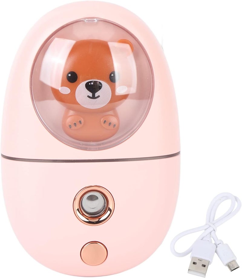 Cute Animal Mini Facial Mist Sprayer, USB Rechargeable, 35ml Capacity - Deep Hydration, Ultrasonic Vibration Technology, Travel and Daily Use,face Steamer,mini humidifier (Roseate) - Image 1
