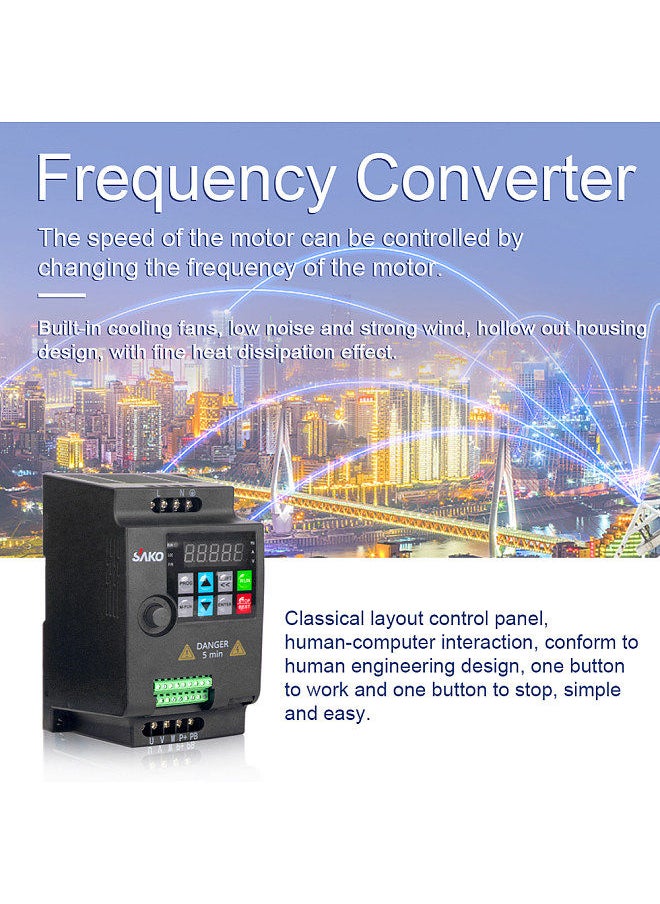 Generic - Single Phase AC220V Vector Inverter VFD Variable Frequency Converter for Stepless Motor Speed Control,2.2kw-220V - Image 1