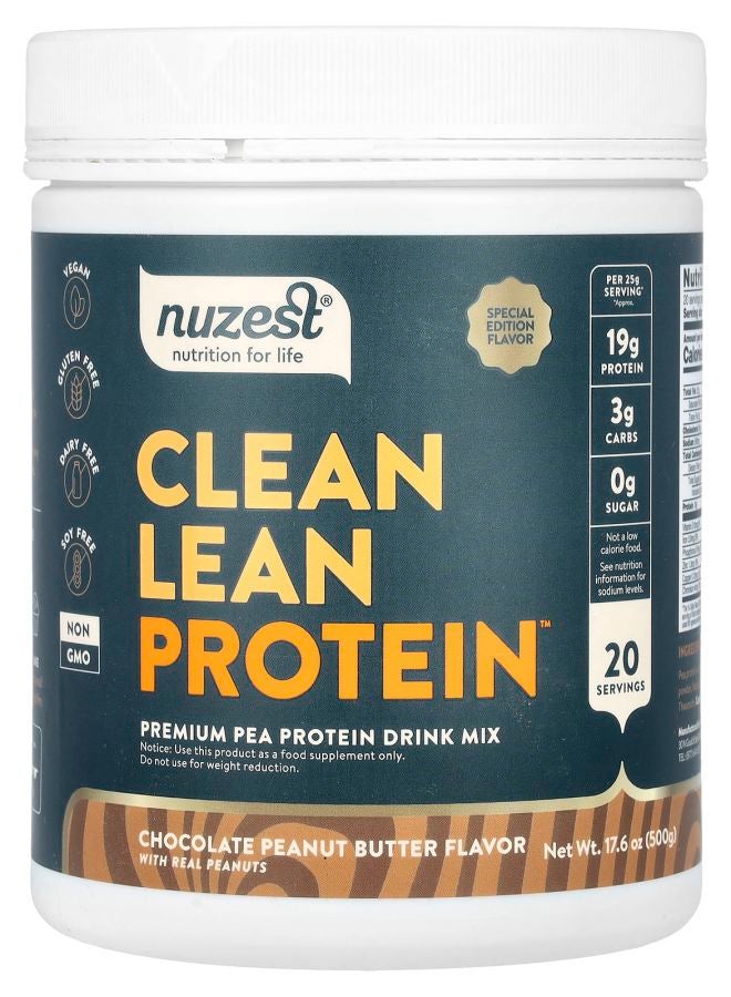 Nuzest Clean Lean Protein Chocolate Peanut Butter 17.6 oz (500 g) - Image 1