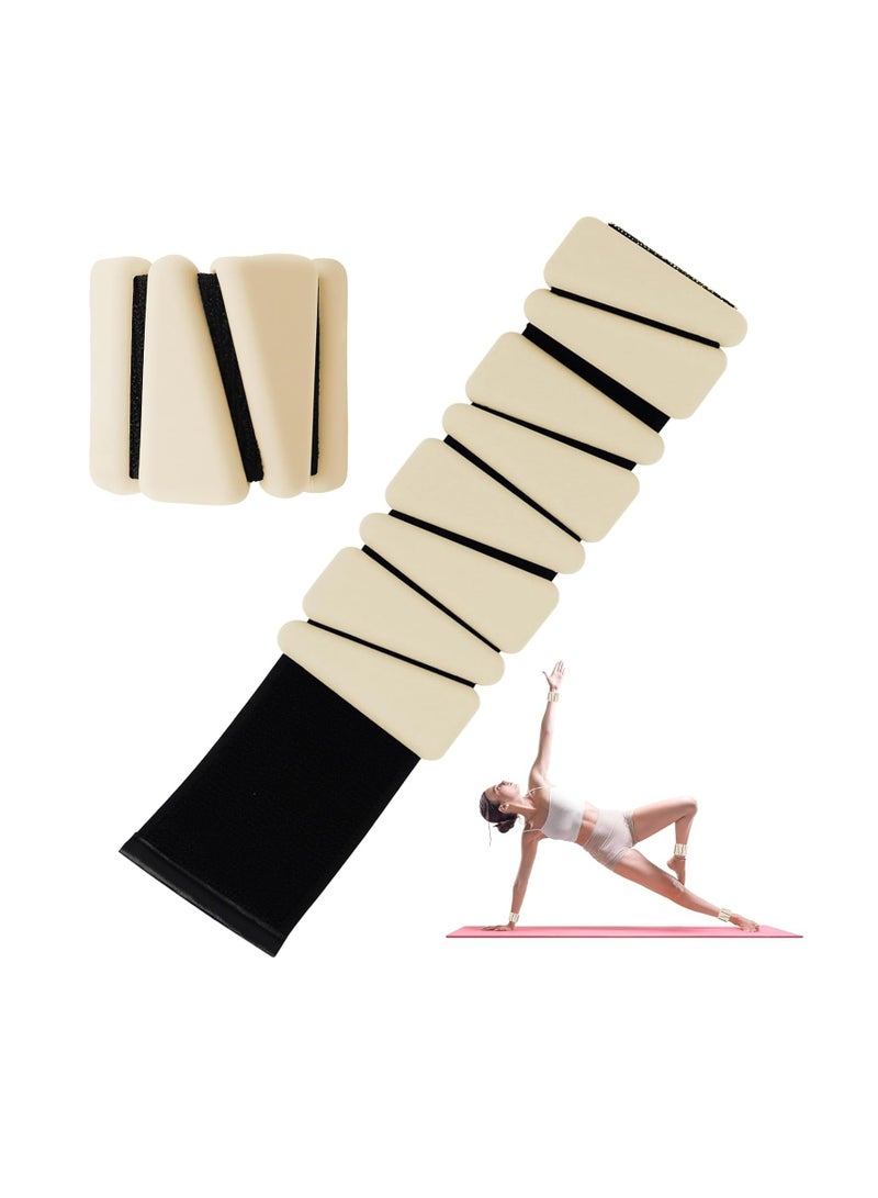 Generic Wrist Weights Set of 2, Adjustable Wrist and Ankle Weights Set, Unisex, Wearable Silicone Wrist Straps for Yoga, Dance, Pilates, Swimming, Aerobics, Aerobics, Gym, 2 lbs (Beige) - Image 1