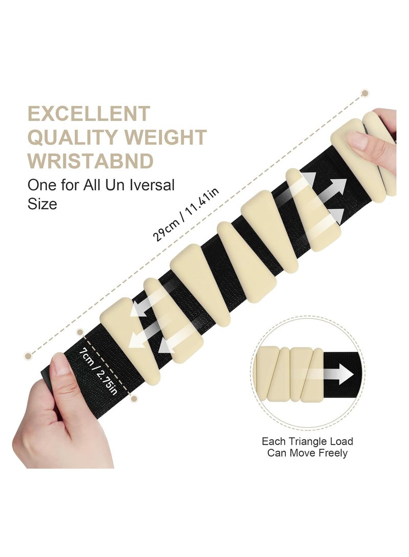 Generic Wrist Weights Set of 2, Adjustable Wrist and Ankle Weights Set, Unisex, Wearable Silicone Wrist Straps for Yoga, Dance, Pilates, Swimming, Aerobics, Aerobics, Gym, 2 lbs (Beige) - Image 3