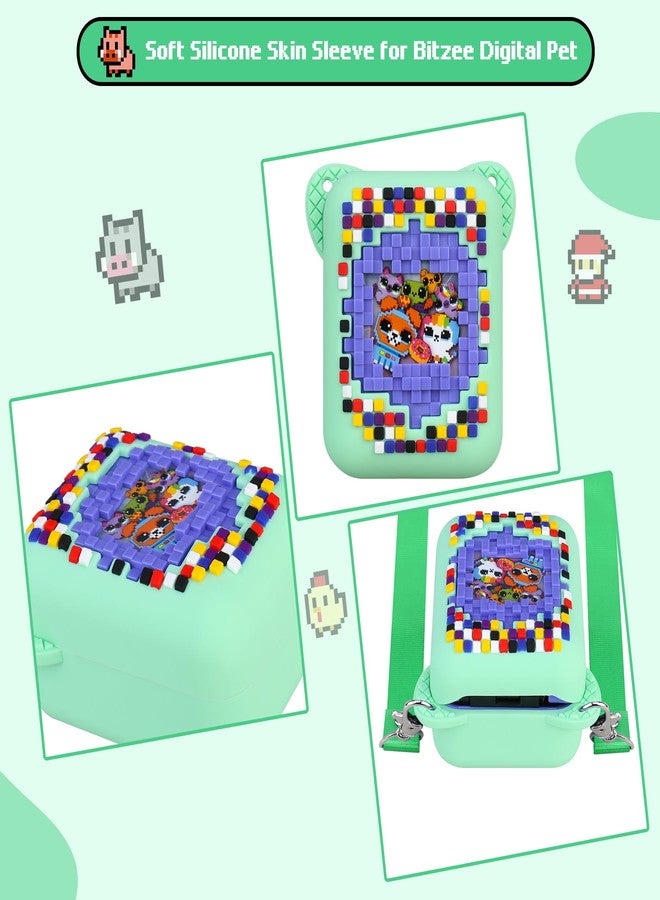 BOVKE Silicone Cover Case for Bitzee Interactive Toy Digital Pet with 15 Animals Inside, Bitzee Orginal Digital Pet Protective Skin Sleeve for Bitzee Virtual Electronic Pets Kids Toys, Green - Image 3