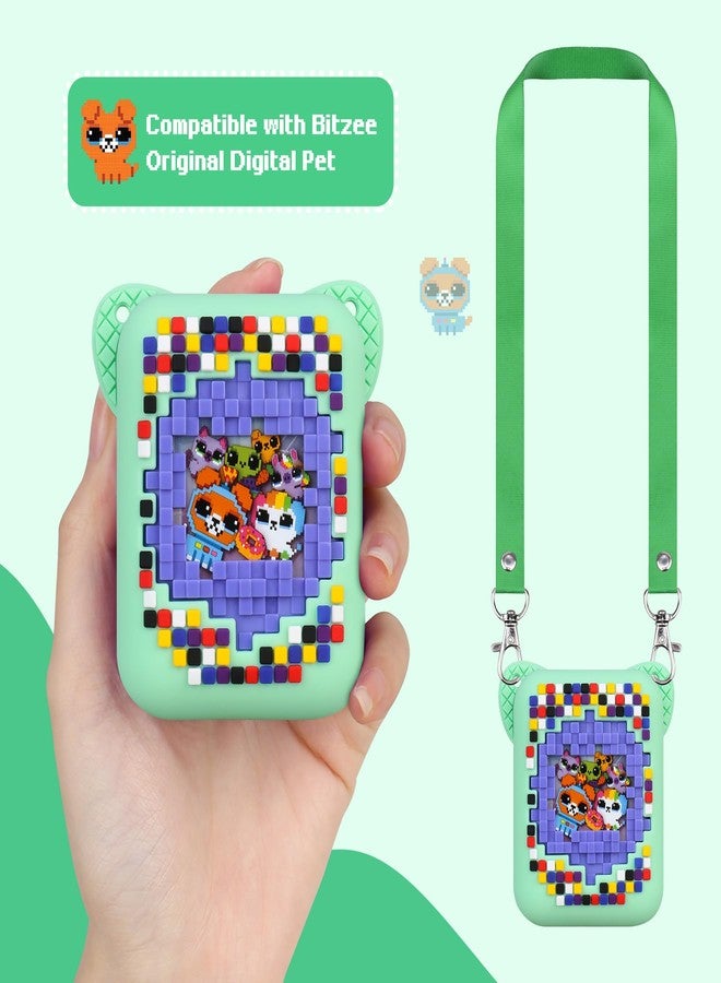 BOVKE Silicone Cover Case for Bitzee Interactive Toy Digital Pet with 15 Animals Inside, Bitzee Orginal Digital Pet Protective Skin Sleeve for Bitzee Virtual Electronic Pets Kids Toys, Green - Image 2