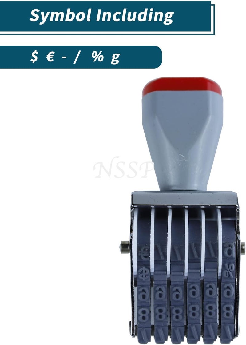 NSSP Number Stamp (Incl. ₹, Kg, Gm, No.) - 6 Digits(Without Pad/Manual/Rolling Bands)(Pack of-3) - Image 3