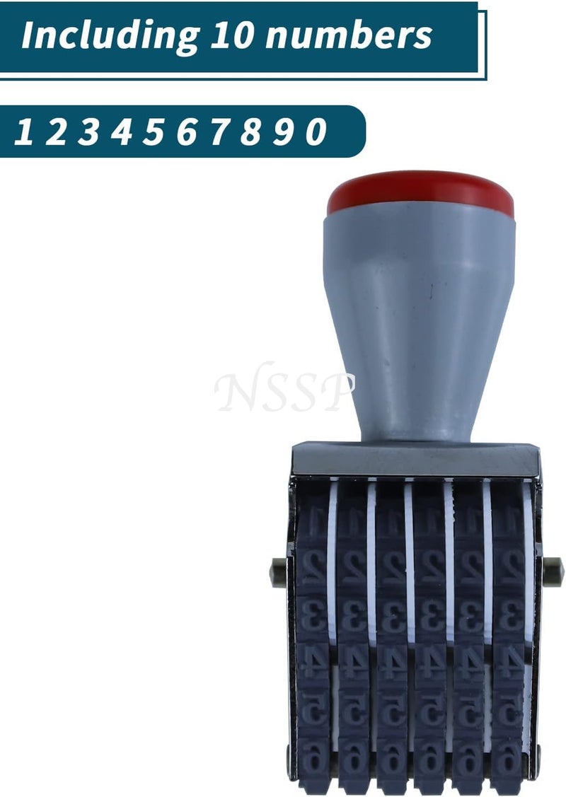 NSSP Number Stamp (Incl. ₹, Kg, Gm, No.) - 6 Digits(Without Pad/Manual/Rolling Bands)(Pack of-3) - Image 2