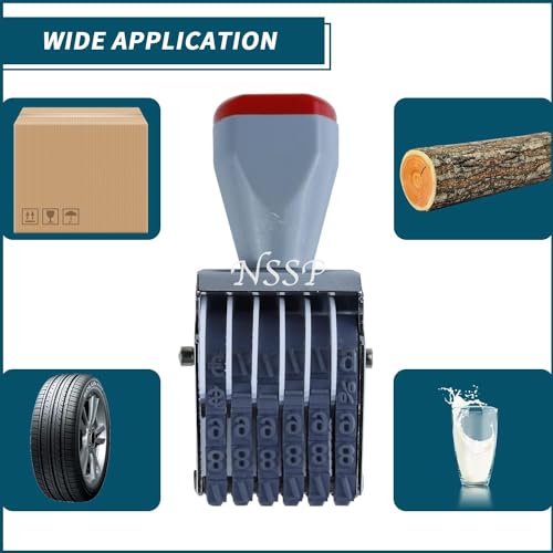 NSSP Number Stamp (Incl. ₹, Kg, Gm, No.) - 6 Digits(Without Pad/Manual/Rolling Bands)(Pack of-3) - Image 5