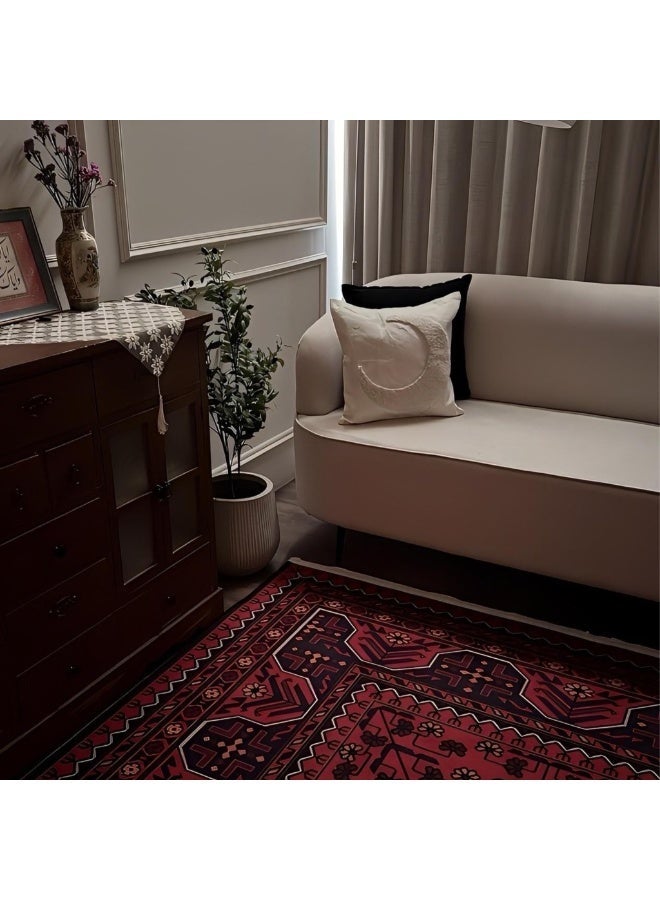 Alkaffary Carpet Bashayer safe and non-slip, pet-friendly, available in cheerful colors for a fun vibe, Red - Image 2