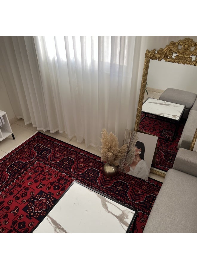 Alkaffary Carpet Bashayer safe and non-slip, pet-friendly, available in cheerful colors for a fun vibe, Red - Image 1
