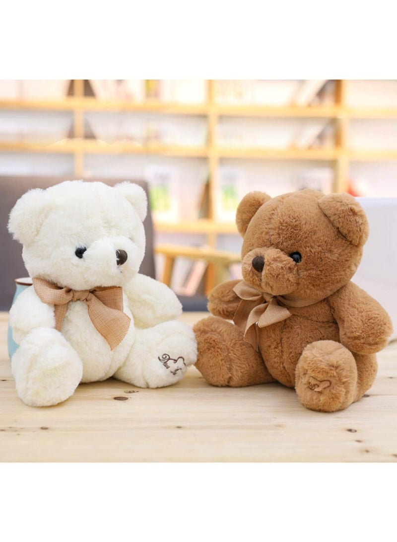 2Pcs Cute Teddy Bear Plush Toy Hug Bear Doll Butterfly Bow tie Bear Doll(20cm) - Image 1