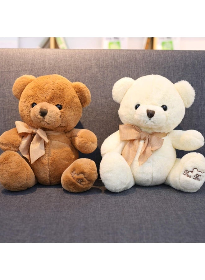 2Pcs Cute Teddy Bear Plush Toy Hug Bear Doll Butterfly Bow tie Bear Doll(20cm) - Image 2