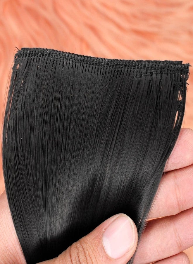 غلان وصلات شعر صناعية من GLAN بمشبكين لتكثيف الشعر للنساء والفتيات (6 بوصات بني داكن طبيعي) - Image 3