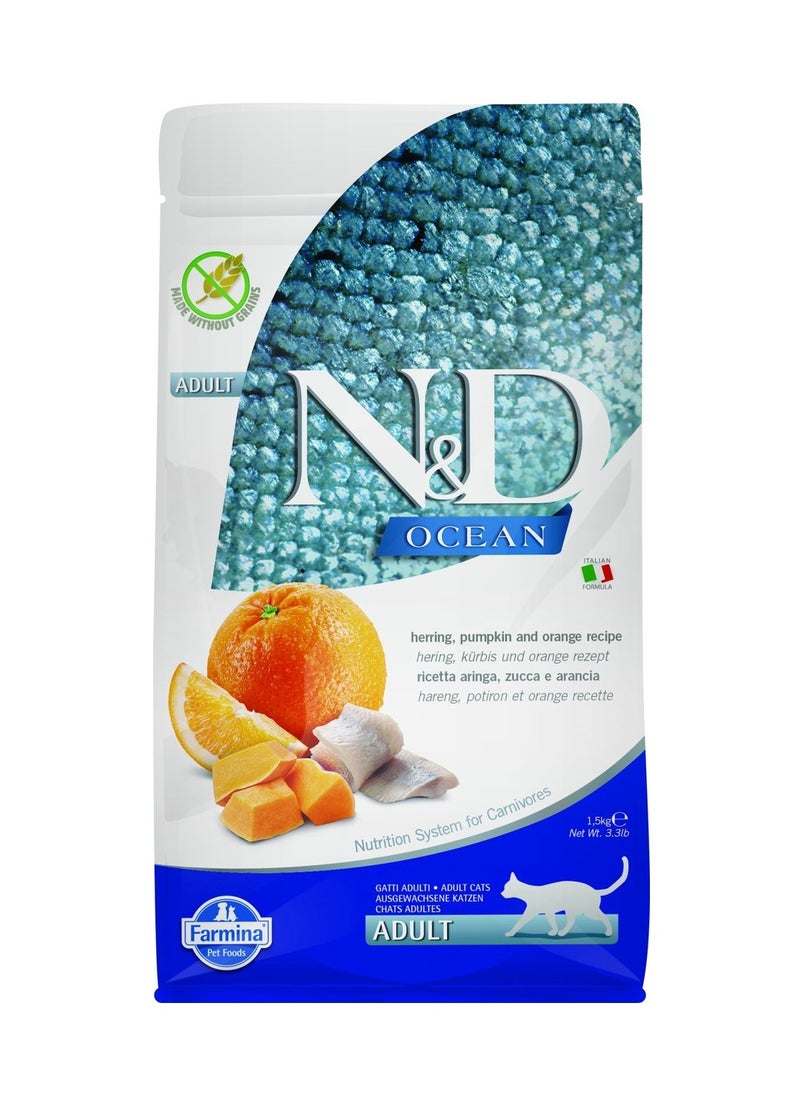 Farmina - Farmina N & D Herring, Pumpkin & Orange Adult Cat Food, 1.5 Kg - Image 1